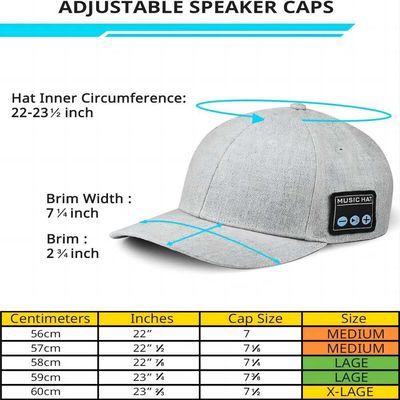 Hat with Bluetooth speaker adjustable bluetooth hat wireless smart speaker phone cap for outdoor sport