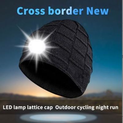 Bluetooth Beanie Hat Video Camera with Light, USB Rechargeable 4 LED Headlamp Cap Wireless Headphones for Skiing,Running