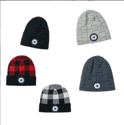 Bluetooth Beanie Hat Video Camera with Light, USB Rechargeable 4 LED Headlamp Cap Wireless Headphones for Skiing,Running