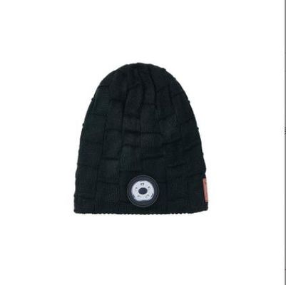 Bluetooth Beanie Hat Video Camera with Light, USB Rechargeable 4 LED Headlamp Cap Wireless Headphones for Skiing,Running
