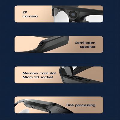 4K Bluetooth Video Camera Sunglasses For Fishing, Skydiving, Skiing
