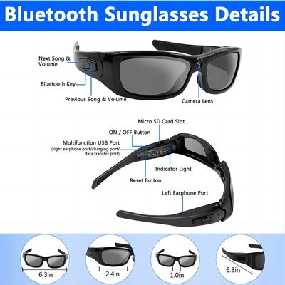 Trail Running Marathon G4F 1080P Bluetooth Sunglasses Camera With Music, Phone Calling