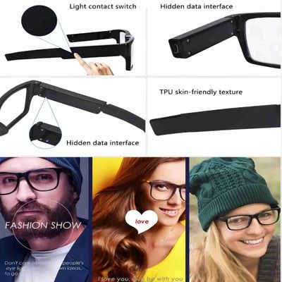 1080P HD Hidden Camera Sunglasses NO Button No Hole Touch To Recording In 3-5 Seconds