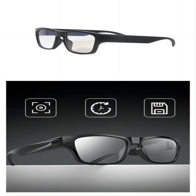 HD1080P Action Camera Glasses With External Micrphone Touch Control Two Battery Legs