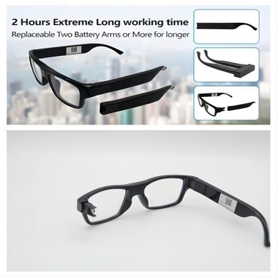 Indoor Outdoor Securtiy Wifi Glasses With Camera 1080P Battery Powered Vibrate Alert