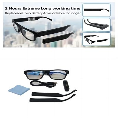 Indoor Outdoor Securtiy Wifi Glasses With Camera 1080P Battery Powered Vibrate Alert