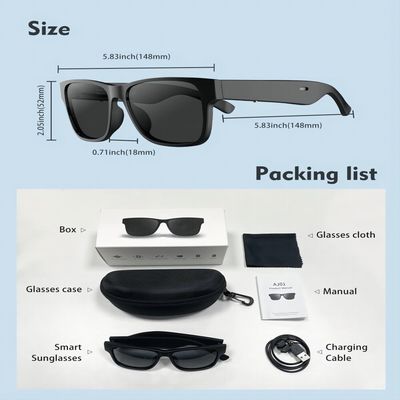 1080P Bluetooth Smart Glasses  Music Play Phones Calling,Video recording for Biking ,Fishing,Camping