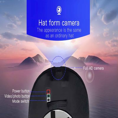 2K Wearable Body-Worn Camera Spy Baseball Cap 1296P Recorder For Hunting Fishing Hiking