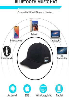 Music hat with dual bluetooth speaker Washable Wireless bluetooth speaker as best gift for family,Hip-hop