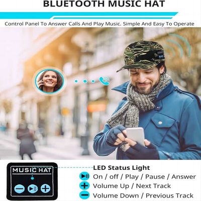 Bluetooth baseball cap with headphones,built-in microphone and stereo speakers,USB rechargeable music hat for men women