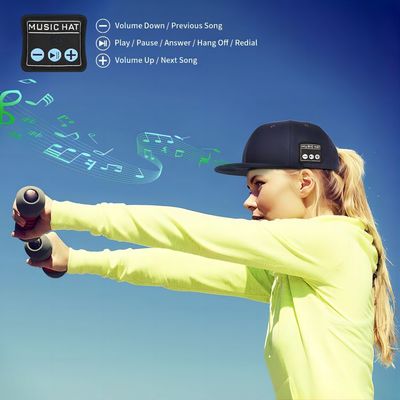 Bluetooth audio sports hat Built-in 1000mah battery with 24hours music time ,free to phone calls for outdoor activities