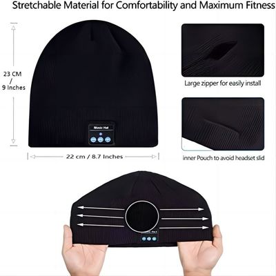 Bluetooth Beanie,Double Fleece Lined with Bluetooth 5.1 Wireless Warm Knit Beanie Bluetooth Hat