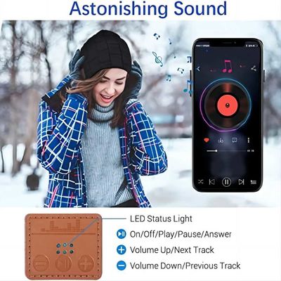 Viview Beanie Music Hat with bluetooth speaker Adjustable bluetooth hat for Winter outdoor sports Skiing,Hunting