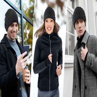 Bluetooth Beanie Hat  Wireless Bluetooth speaker Black hat with music enjoy as Stocking Stuffers Gifts for family
