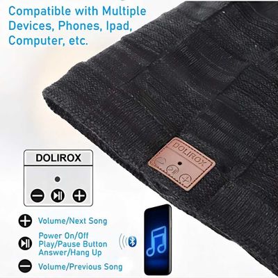 Bluetooth Beanie Hat  Wireless Bluetooth speaker Black hat with music enjoy as Stocking Stuffers Gifts for family
