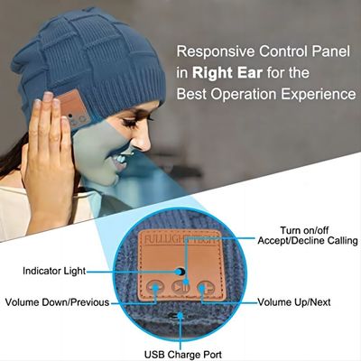Wool Wireless Bluetooth Hat HD Stereo Built In Mic Christmas Electronic Gifts