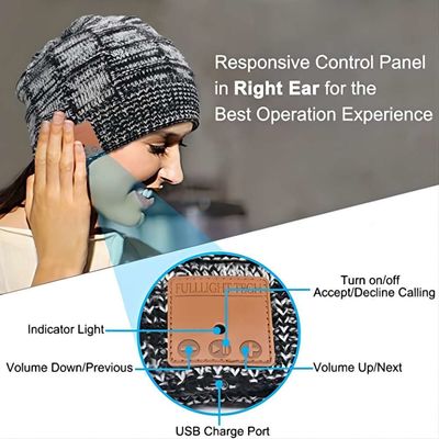 Knit Winter Cap Wireless Smart Beanie Headset 24hour Play Time HD Stereo Speaker