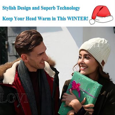 Music Play Phone Calls Wireless Bluetooth Cap Headphone Music Knit Cap 3 Buttons