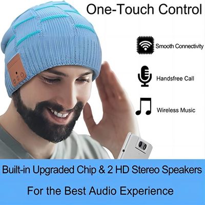 Music Play Phone Calls Wireless Bluetooth Cap Headphone Music Knit Cap 3 Buttons