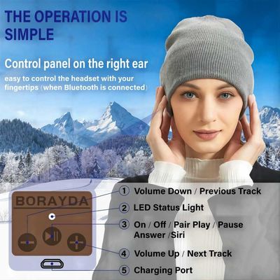 Bluetooth Wireless Beanie Hat Knit Music Hat For Cycling, Figure Skating, Hiking