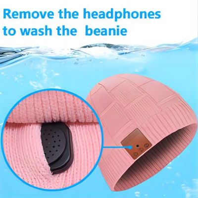 Wrieless Headphones Bluetooth Beanie Hat Music Listening Warm Windproof