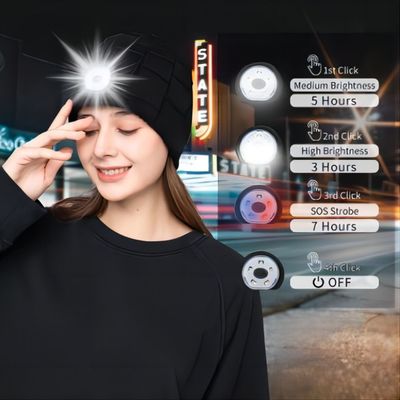 Skating Hiking Camping Dog Walking Bluetooth LED Hat Flashlight Music Playback