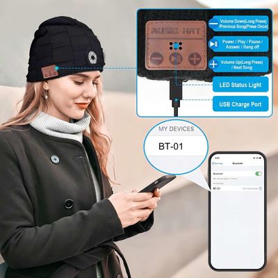 Skating Hiking Camping Dog Walking Bluetooth LED Hat Flashlight Music Playback