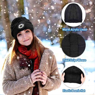 Night Walking Night Jogging Bluetooth Beanie Hat LED Lamp Music Playback