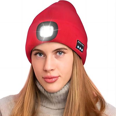 LED Headlamp Cap Wireless Headphone Hat Light Your Way, Listening Music