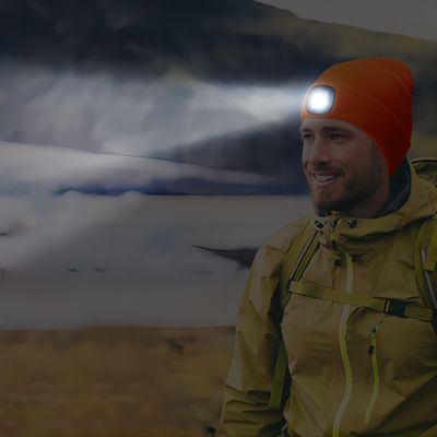 LED Headlamp Cap Wireless Headphone Hat Light Your Way, Listening Music