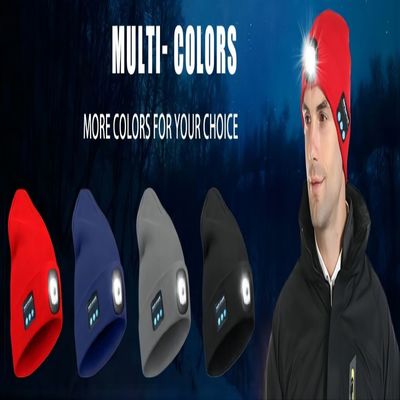 LED Headlamp Cap Wireless Headphone Hat Light Your Way, Listening Music