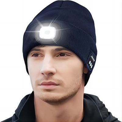Men Women Teens Christmas Presents Bluetooth Headphones Hat With Headtorch