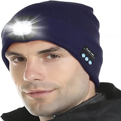 Men Women Teens Christmas Presents Bluetooth Headphones Hat With Headtorch