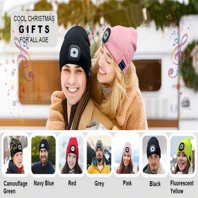 Music Playback LED Beanie With Light Hands Free Calling For Logging Sunset Fishing
