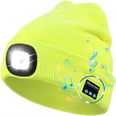 LED Headlamp Music Cap Bluetooth Headphones Hat For Christmas, Birthdays, Men