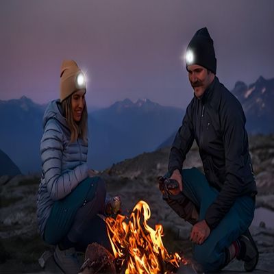 LED Headlamp Music Cap Bluetooth Headphones Hat For Christmas, Birthdays, Men