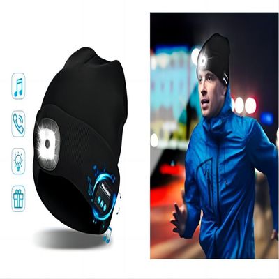 Flashlight Bluetooth Headphones Hat Music Phone Answers For Night Working
