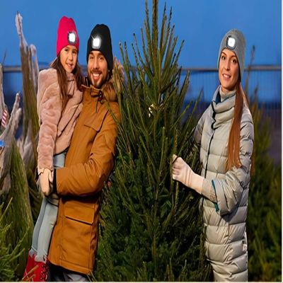 Detachable Bluetooth LED Beanie Hat With Front Light For Night Fishing
