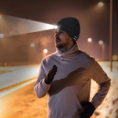 Recording Video Bluetooth Headphones Hat With Headflashlight Night Vision Loop Recording