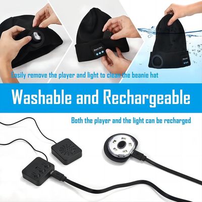 Recording Video Bluetooth Headphones Hat With Headflashlight Night Vision Loop Recording