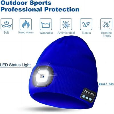 Motorcycle Riding Bluetooth Hat Camera 2LED Lights 100° Point Of View To Recording