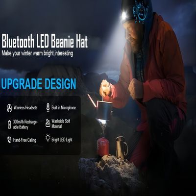 Motorcycle Riding Bluetooth Hat Camera 2LED Lights 100° Point Of View To Recording
