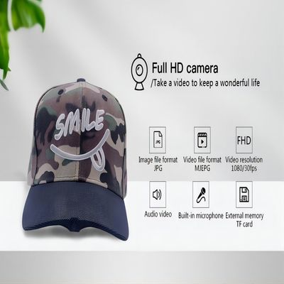 2K Sport Action Hidden Camera Hat APP Control With 1000mah Rechargable Battery