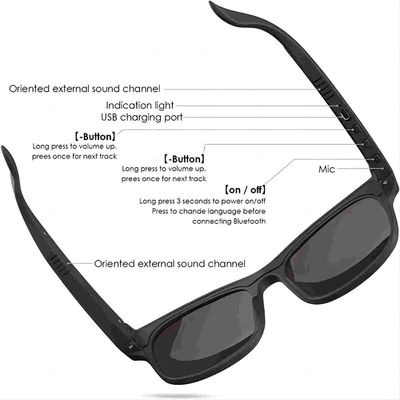 Bluetooth Plastic Sunglasses 256GB Max Memory Compatible with IOS and Android