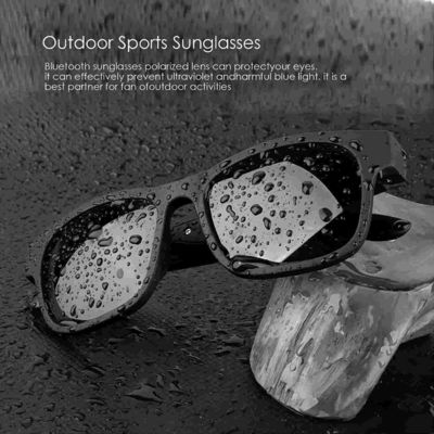 Open Ear Headphones Black Bluetooth Sunglasses Volume Control Anti UV Lens