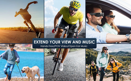 1920*1080P Bluetooth Sports Video Sunglasses Open Ear Music Phone Calls For Riding 